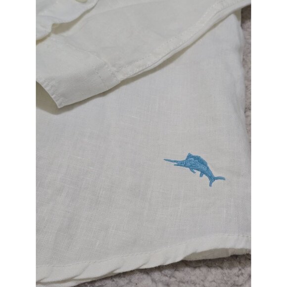 Tommy Bahama Relax Mens White Linen Long Sleeve‎ Button-Up Shirt XXL - Picture 8 of 12